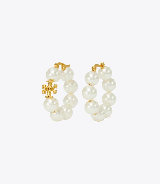 tory burch kira pearl hoop earring