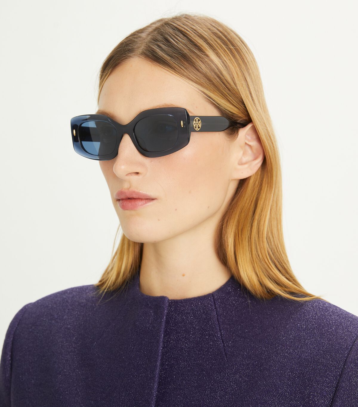 tory burch miller pushed rectangle sunglasses