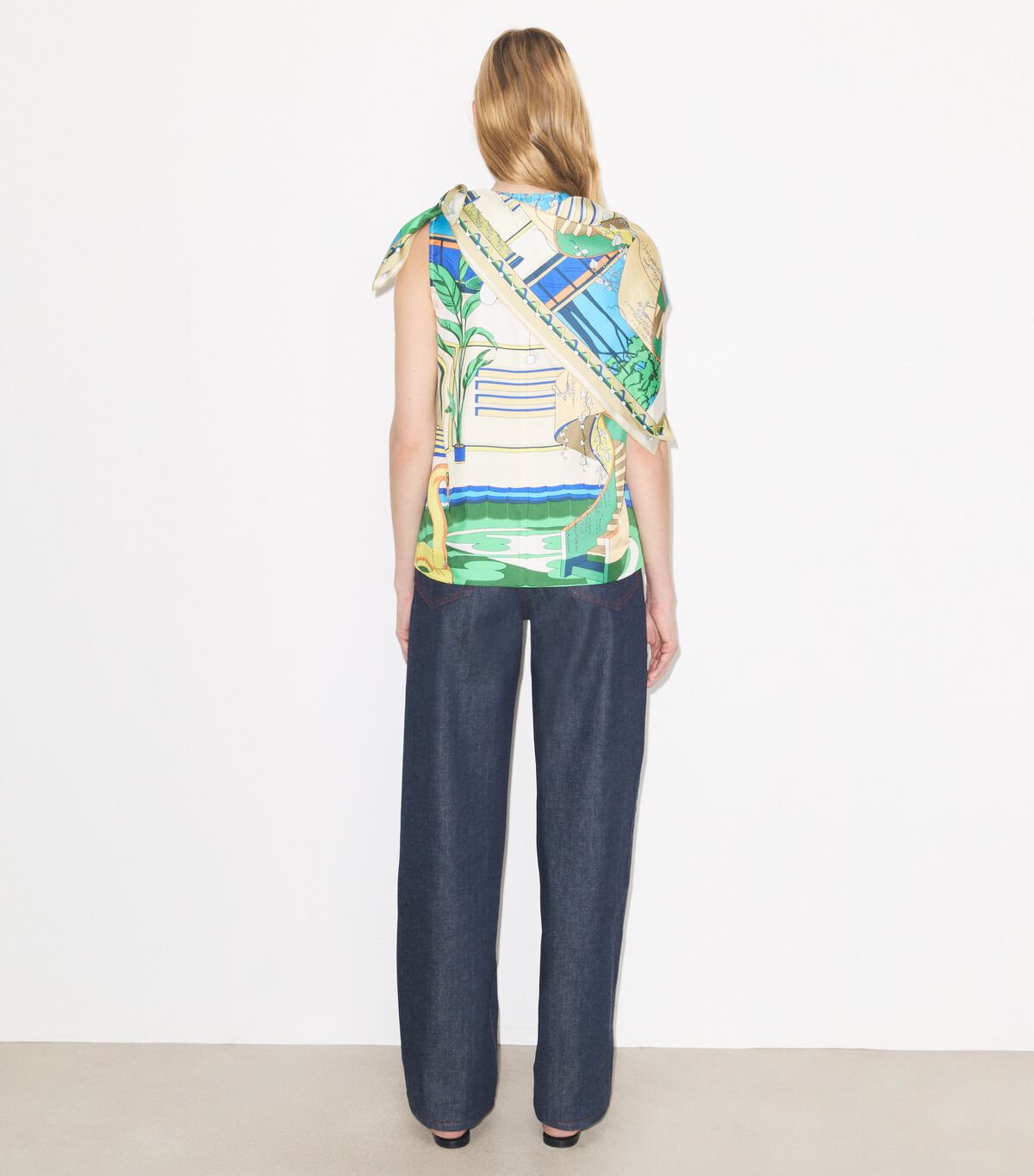 tory burch printed silk cape top
