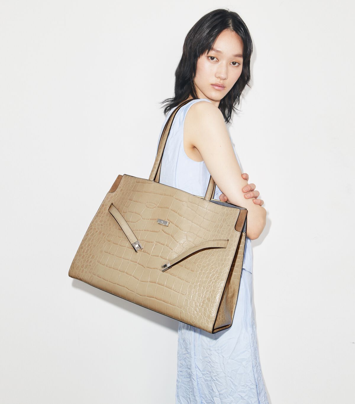 tory burch lee radziwill embossed tote