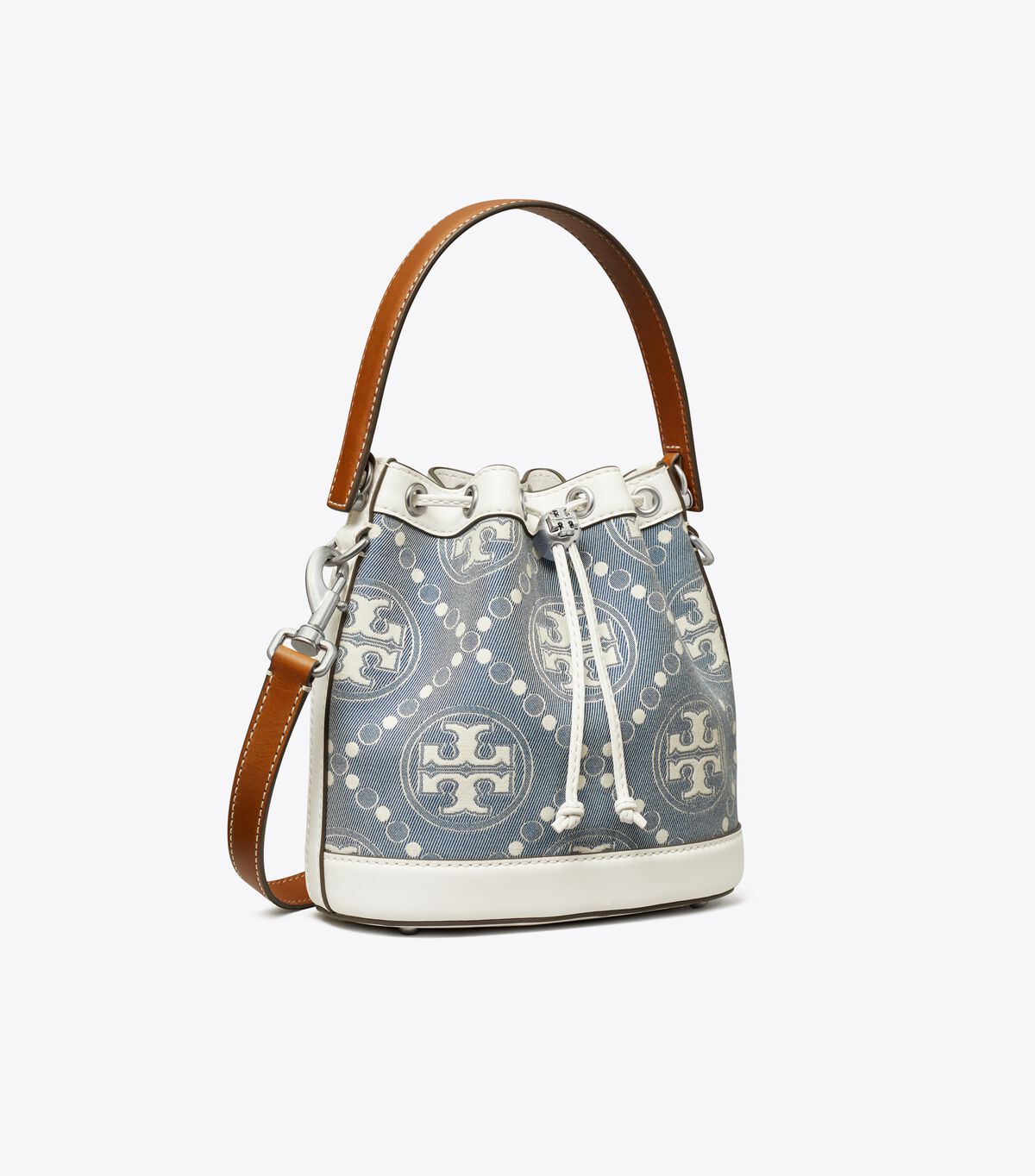 T Monogram Denim Bucket Bag