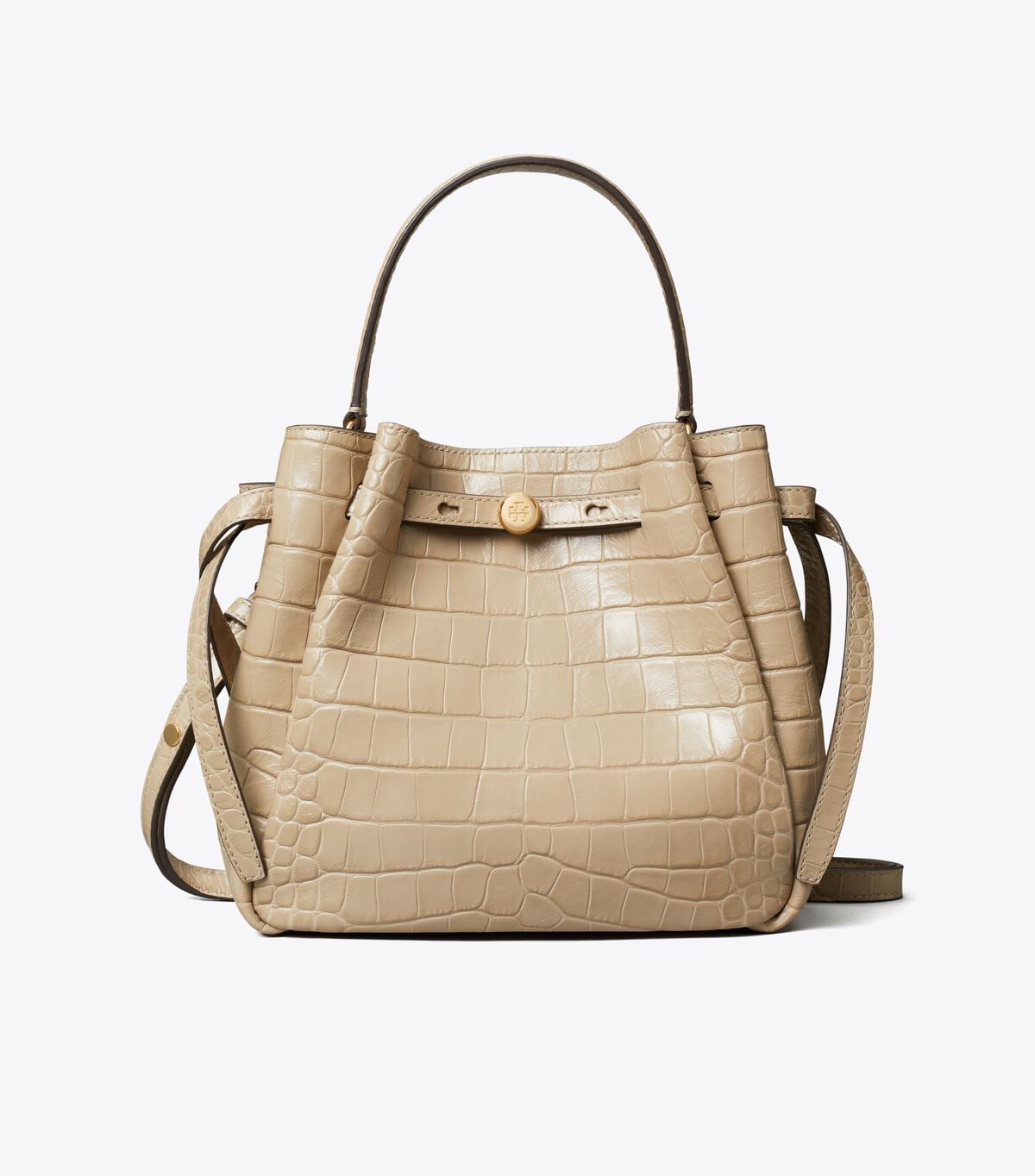 Romy Croc-Embossed Bucket Bag tory burch romy croc embossed bucket bag