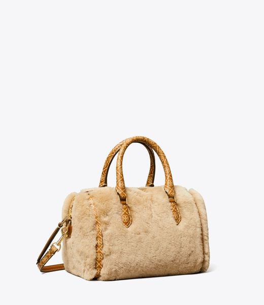 T Monogram Shearling Petite Barrel Bag tory burch t monogram shearling petite barrel bag