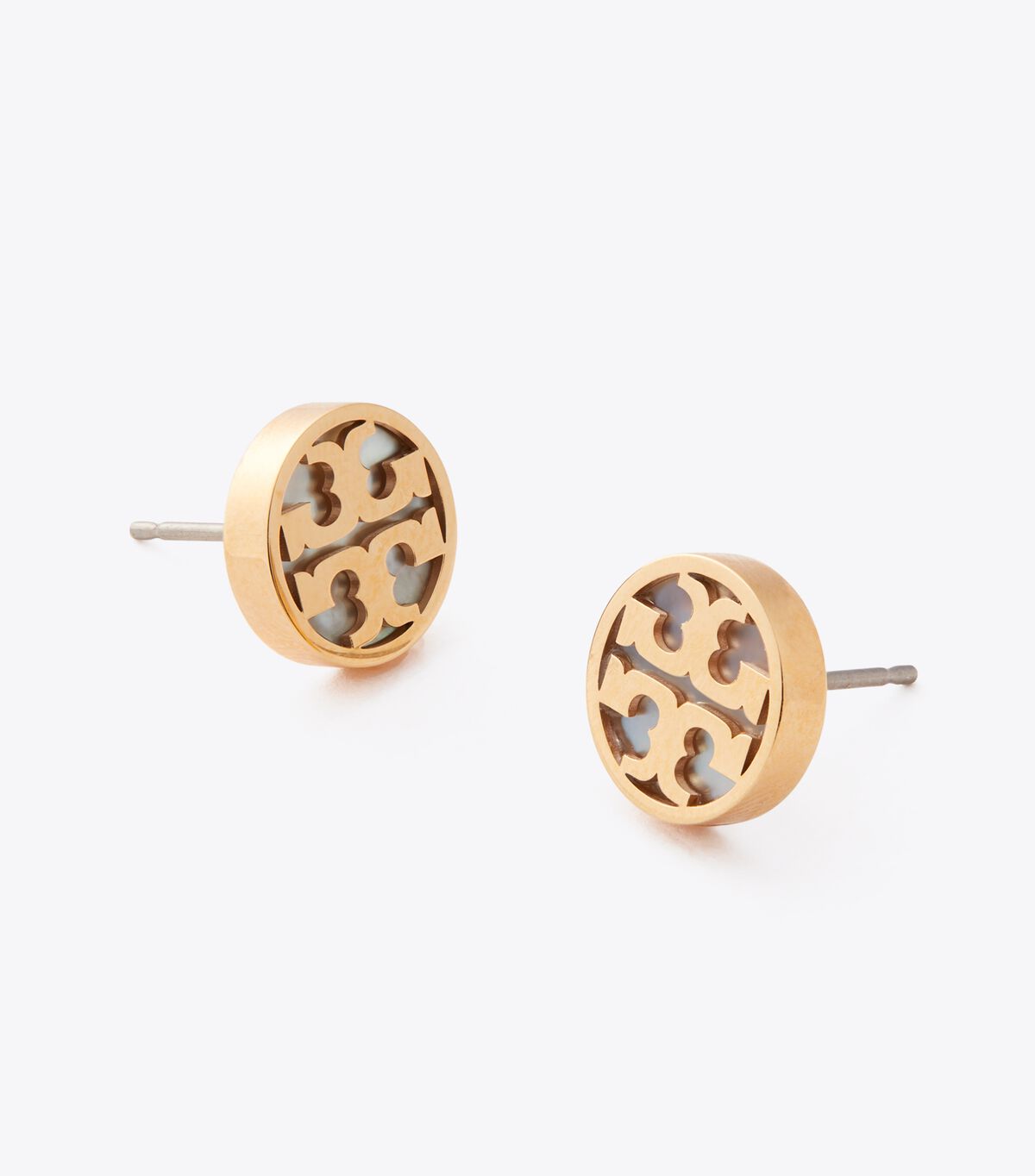 أقراط أيقونية دائرية مرصعة من عرق اللؤلؤ tory burch أقراط أيقونية دائرية مرصعة من عرق اللؤلؤ