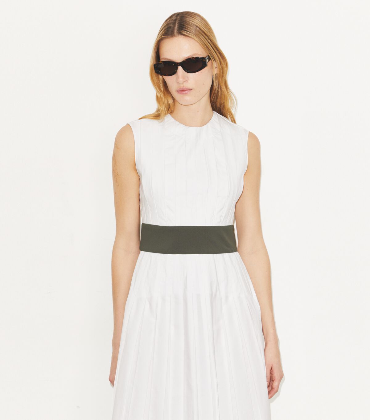 tory burch pleated poplin dress
