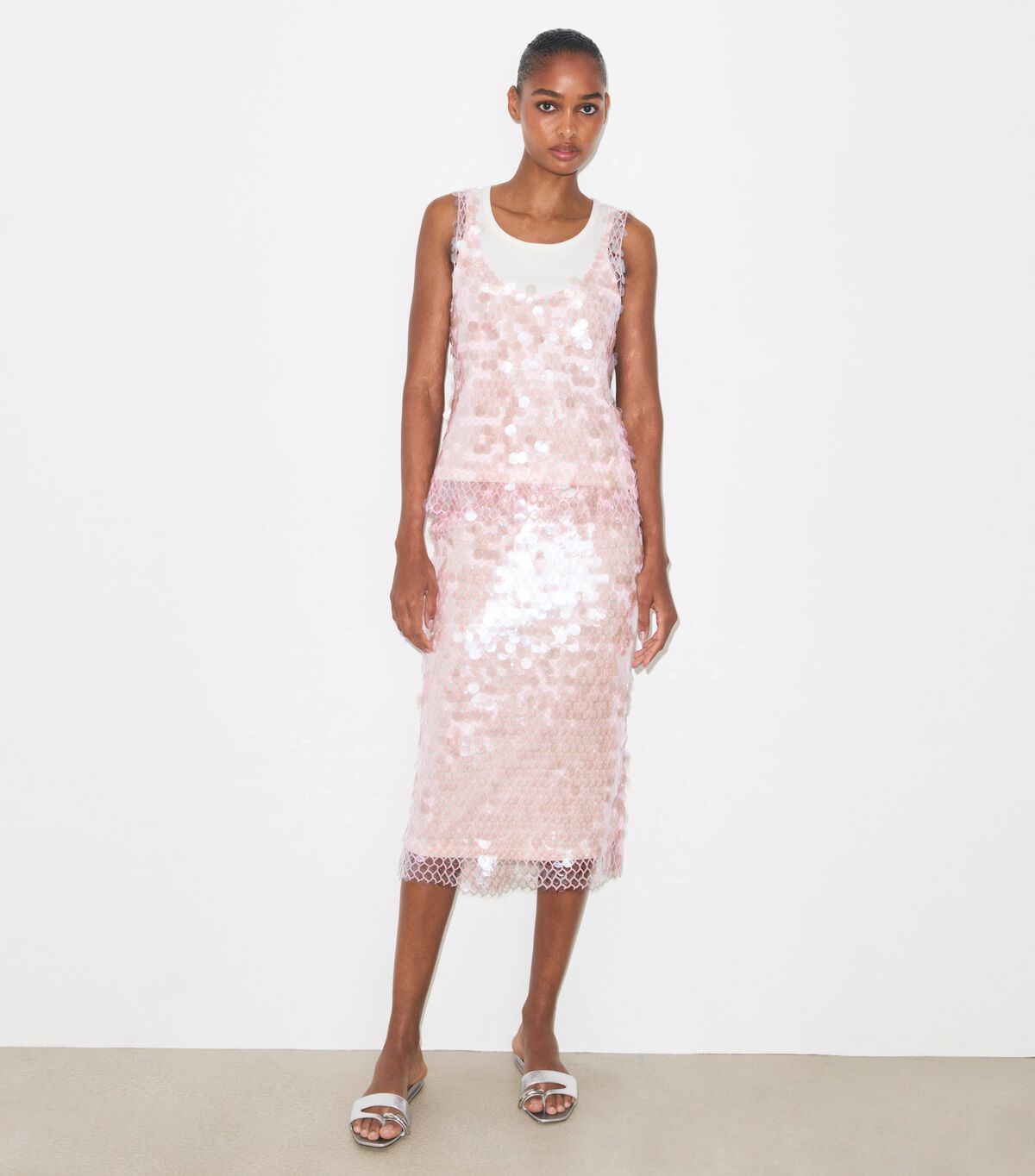 tory burch sequin mesh top