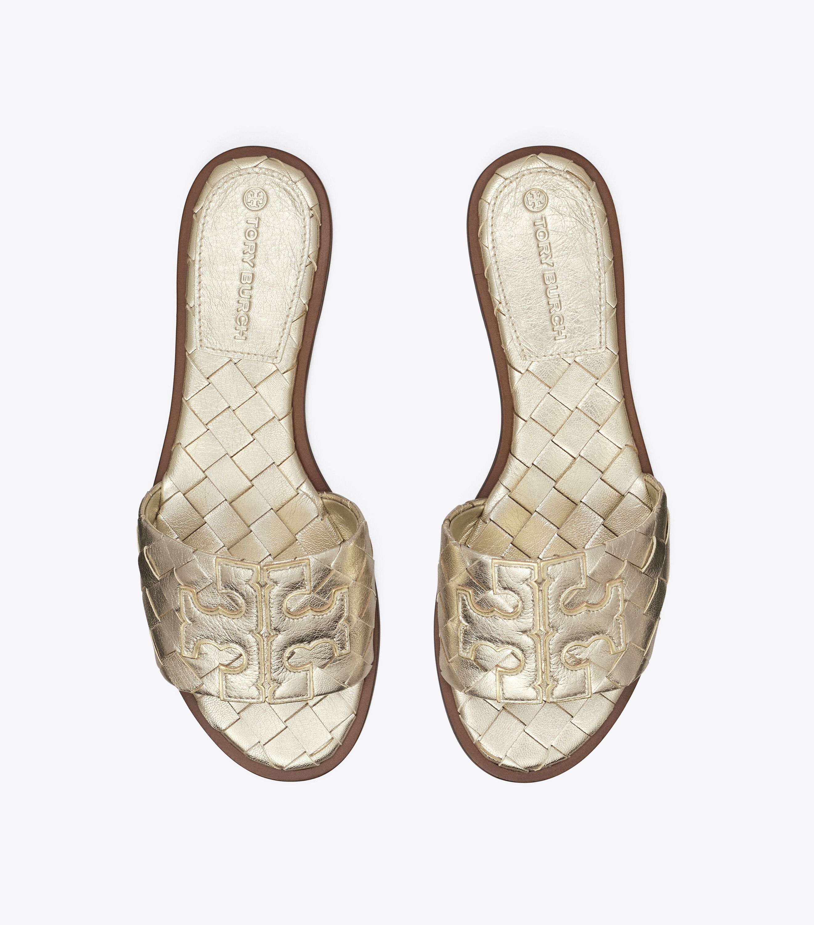 Tory burch ines woven slide discount