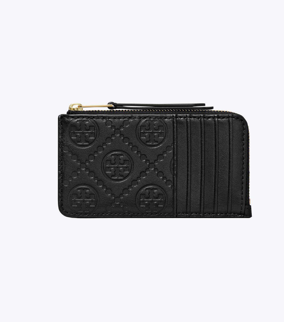 tory burch t monogram leather zip card case