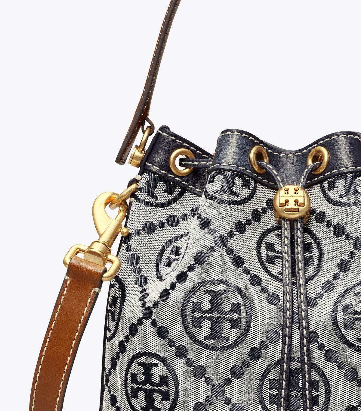 tory burch t monogram bucket bag