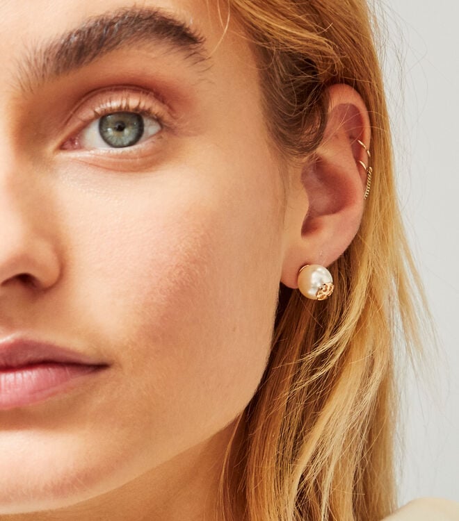Crystal-Pearl Stud Earring | Jewelry & Watches | Tory Burch