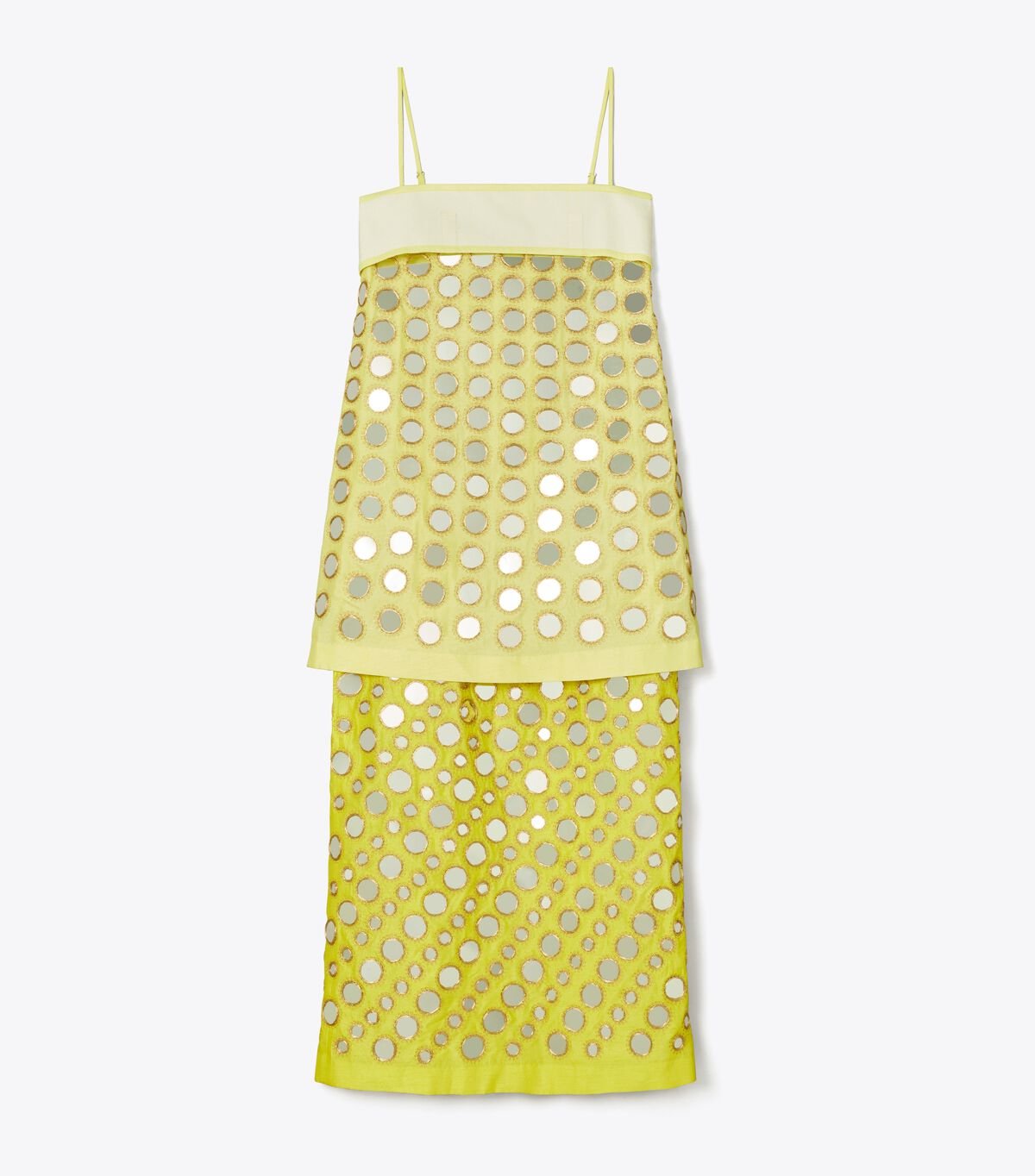 tory burch layered hand done mirrorwork silk dress
