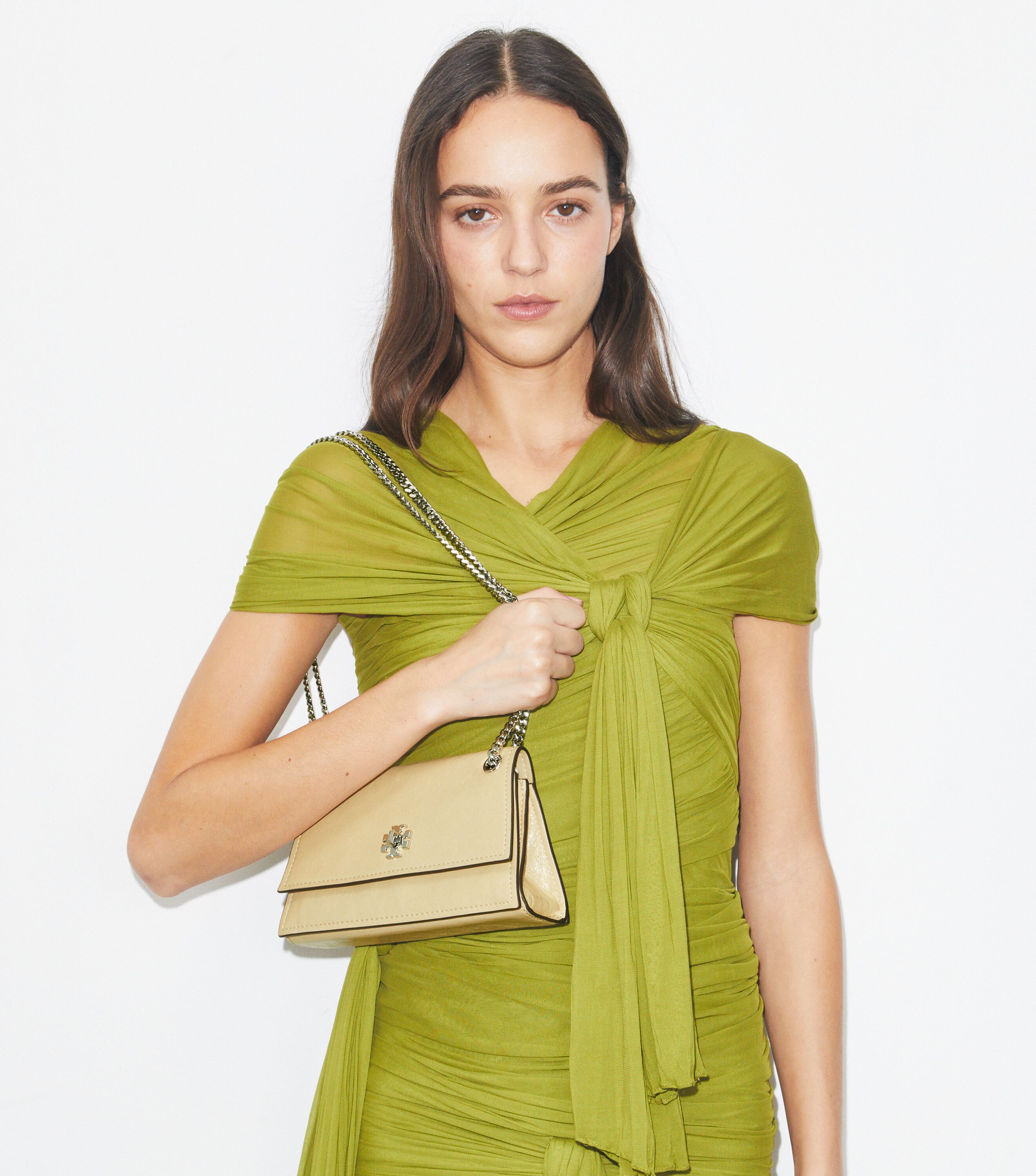 Mini Kira Turnlock Shoulder Bag, Praline | Tory Burch KSA