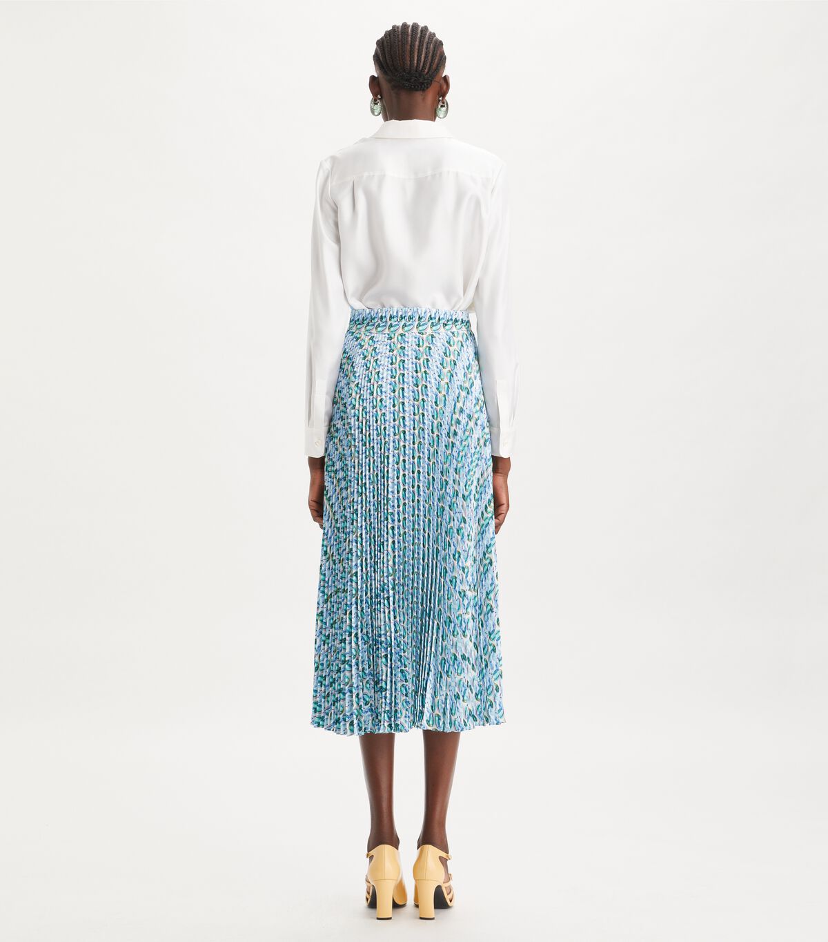 tory burch pleated viscose skirt