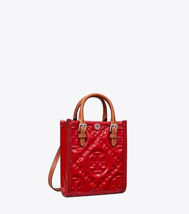 Mini T Monogram Embossed Patent Tote