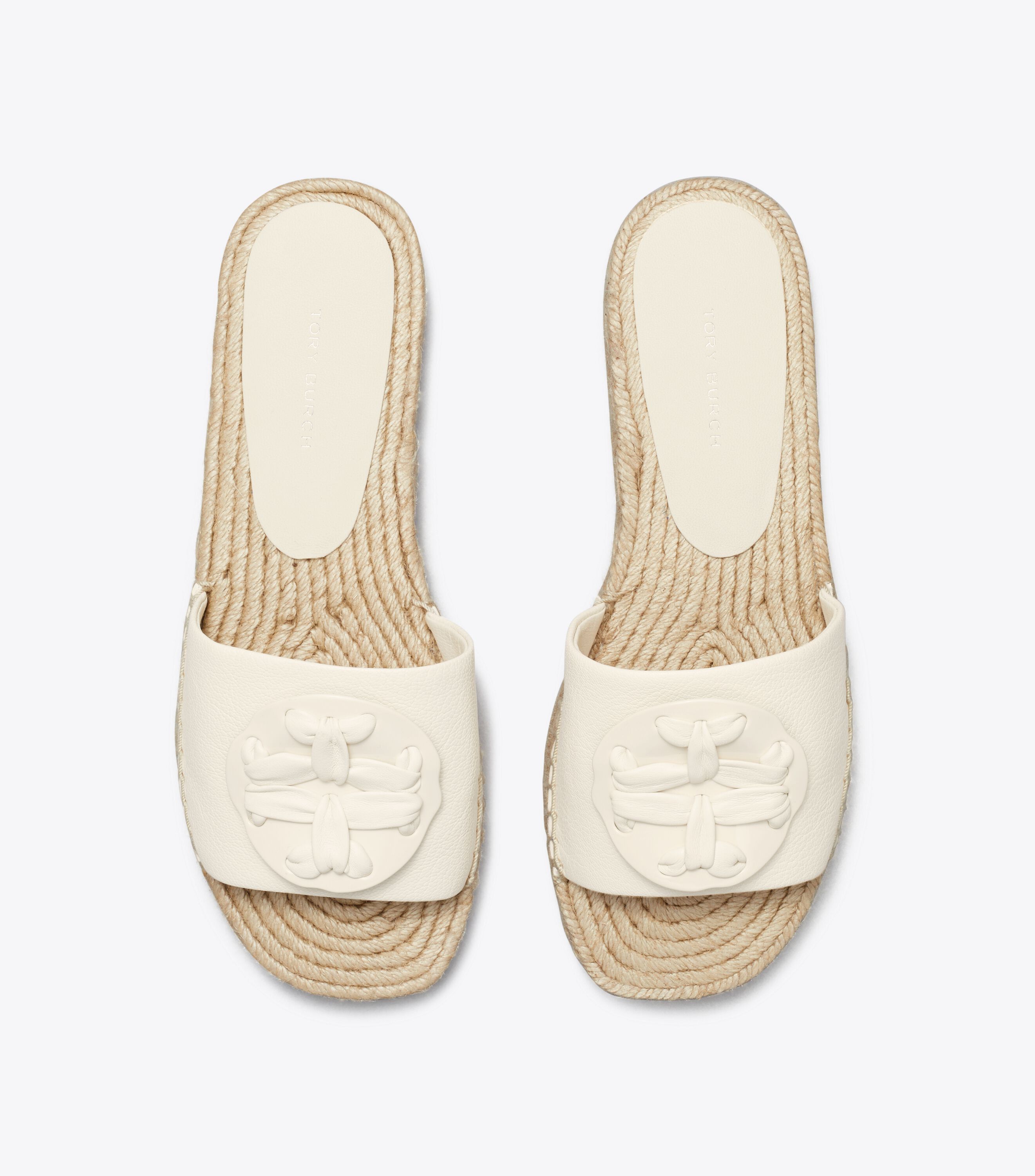 Woven Double T Espadrille Slide Shoes Tory Burch