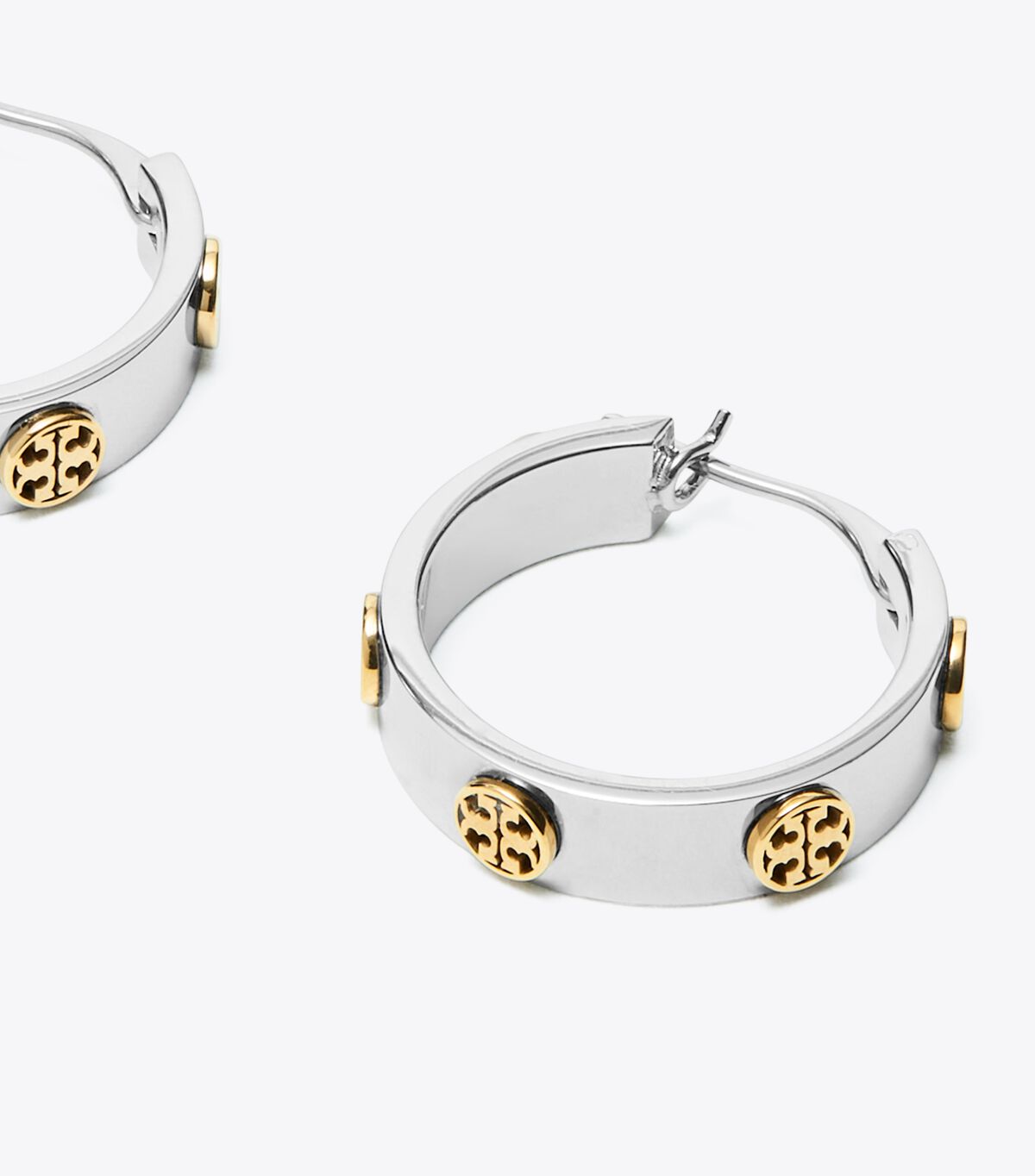 tory burch small miller stud huggie earrings