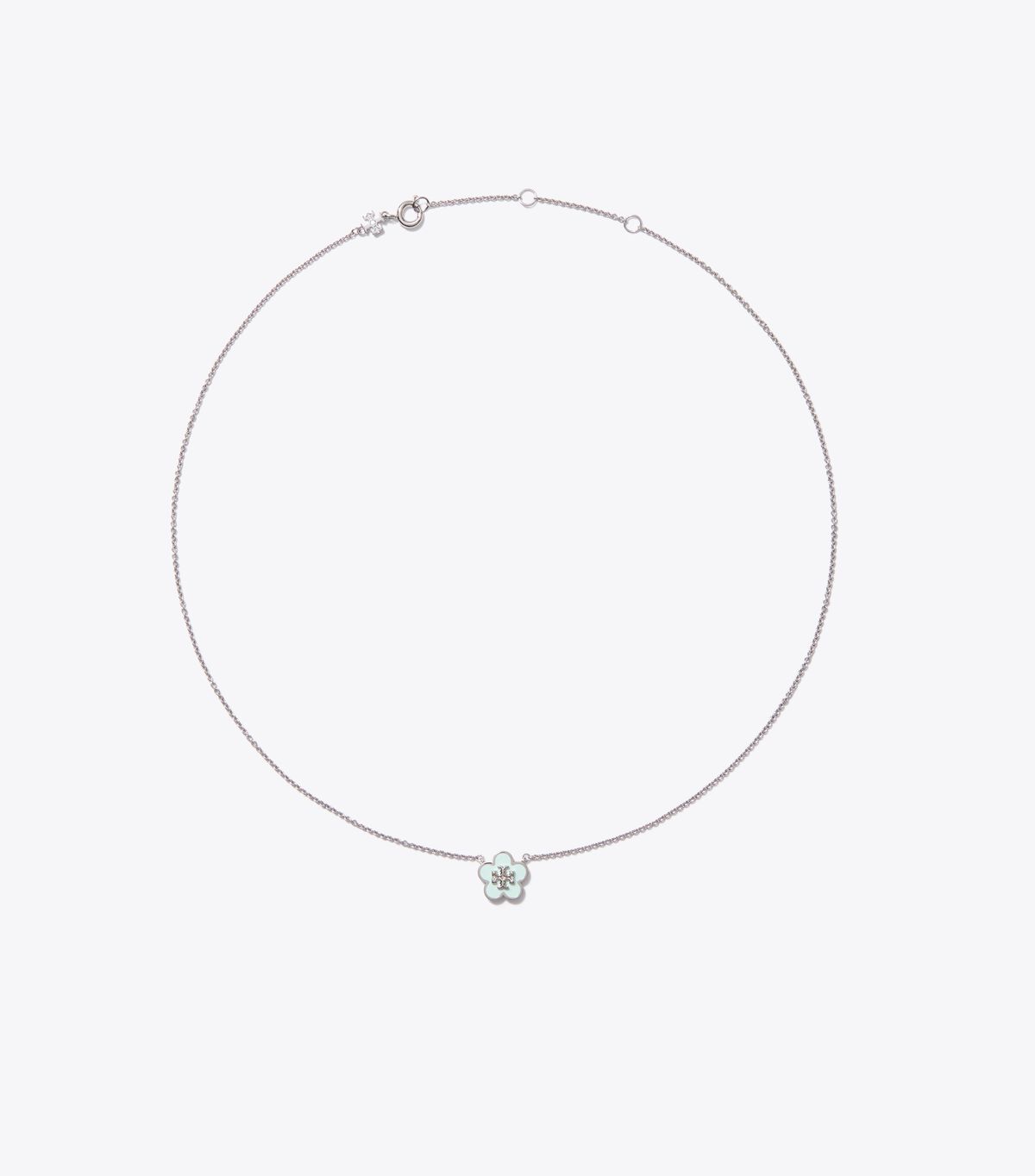 tory burch قلادة كيرا على شكل زهرة مطلية بالمينا