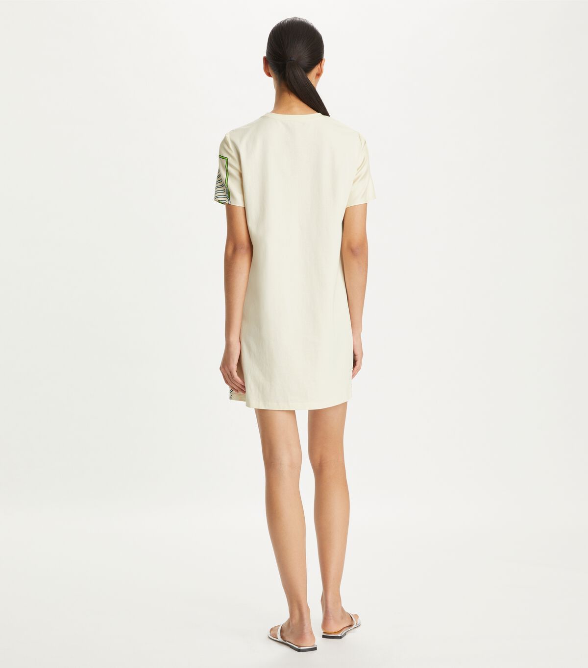 tory burch printed silk front t shirt dress