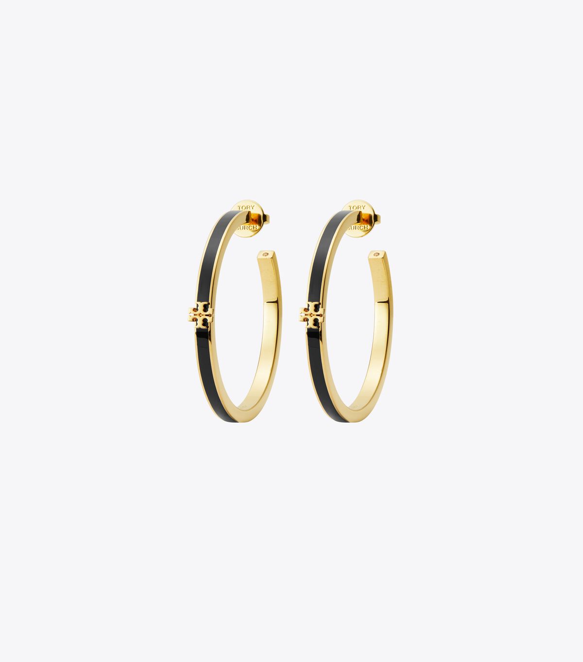 tory burch icon enamel hoop earrings