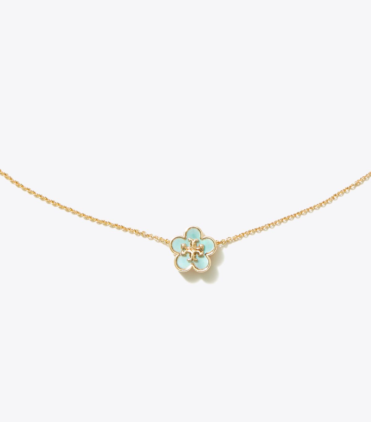 tory burch forget me not mother of pearl pendant necklace