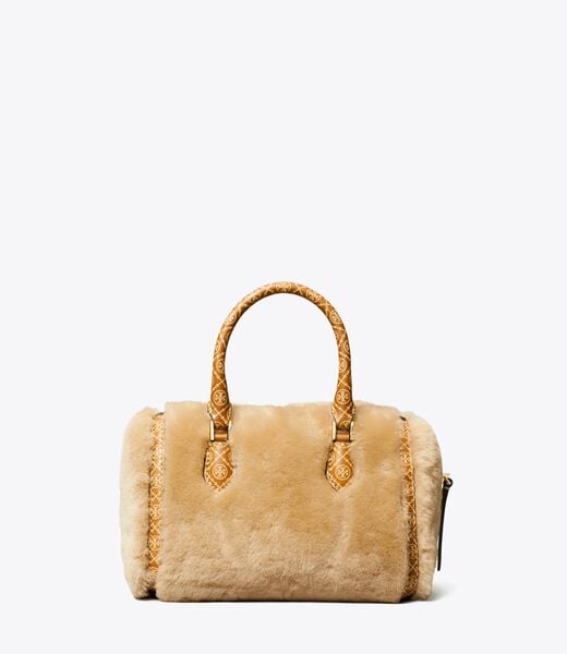 T Monogram Shearling Petite Barrel Bag tory burch t monogram shearling petite barrel bag
