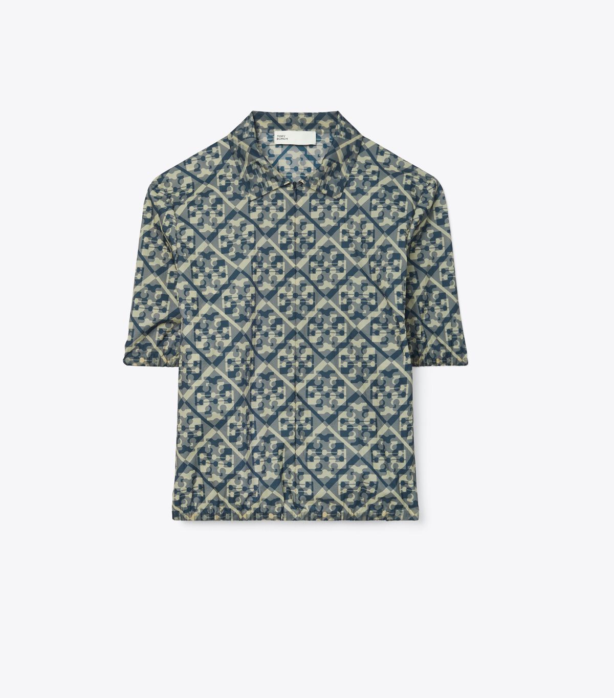tory burch prismatic t monogram nylon zip polo