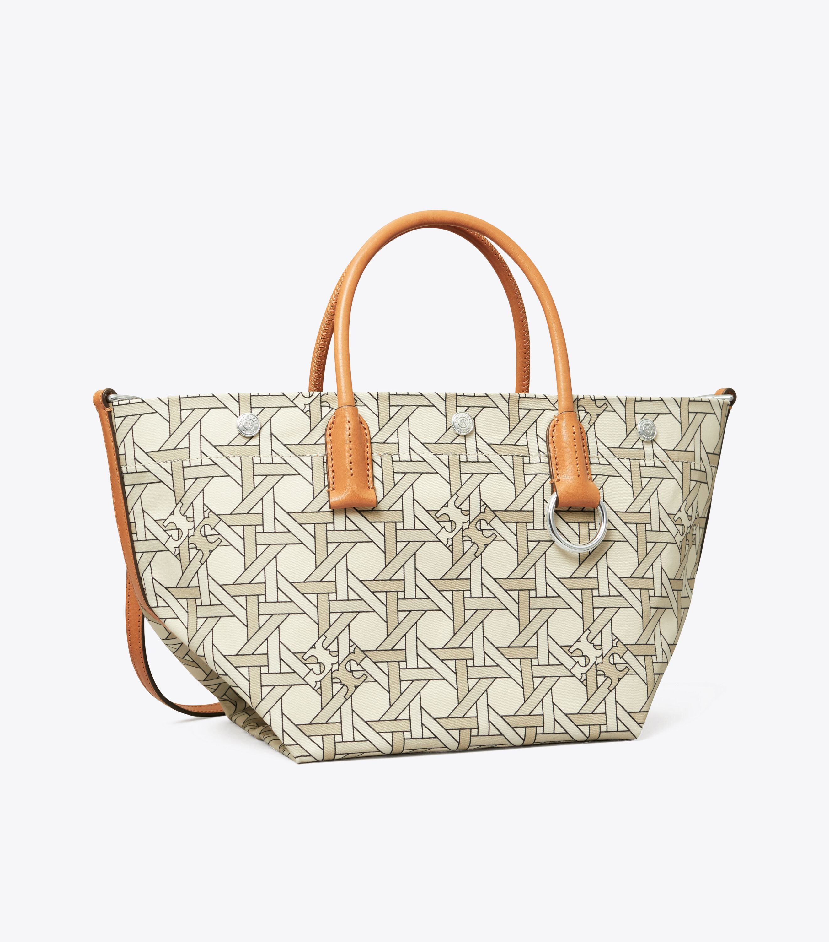 Small Canvas Basketweave Tote Bag Handbags Tory Burch