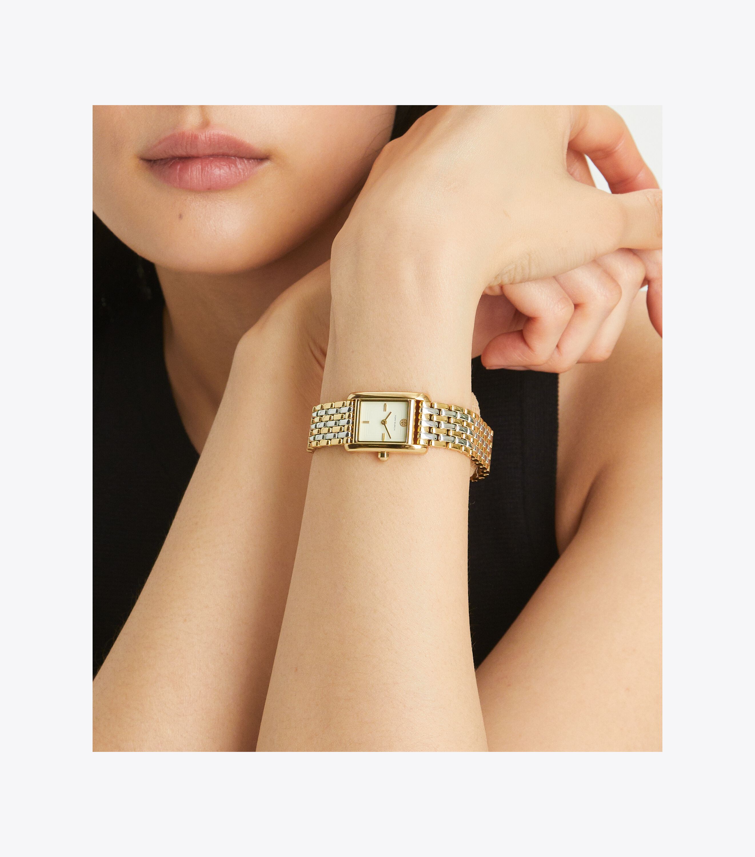 Mini Eleanor Watch, Ivory / Two-Tone | Tory Burch KSA