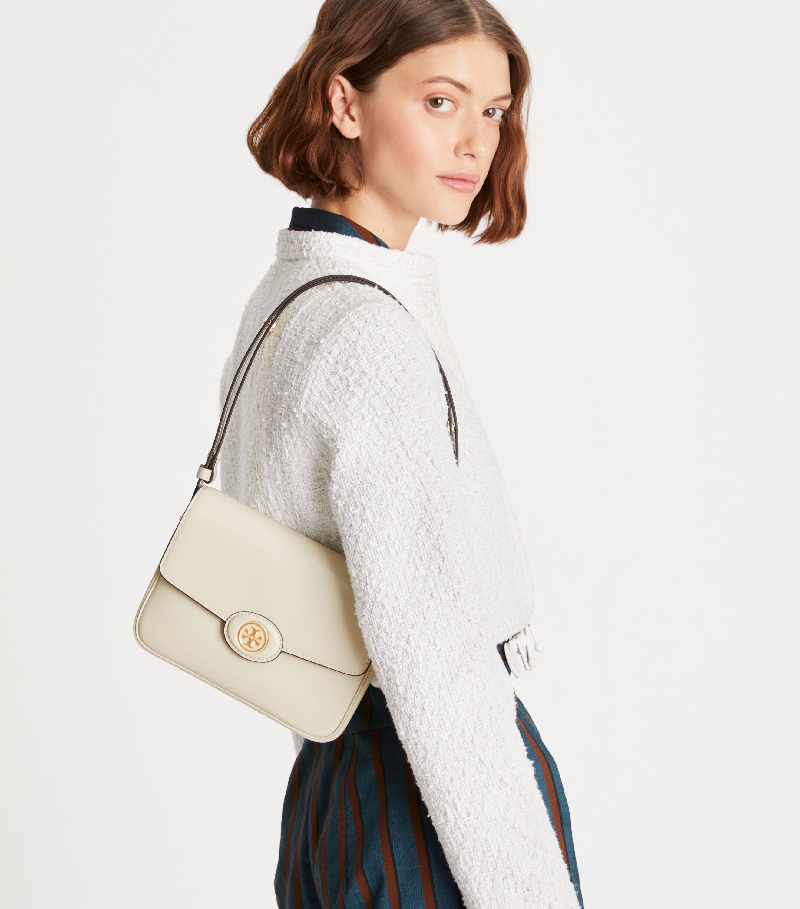 Robinson Spazzolato Convertible Shoulder Bag, Shea Butter | Tory