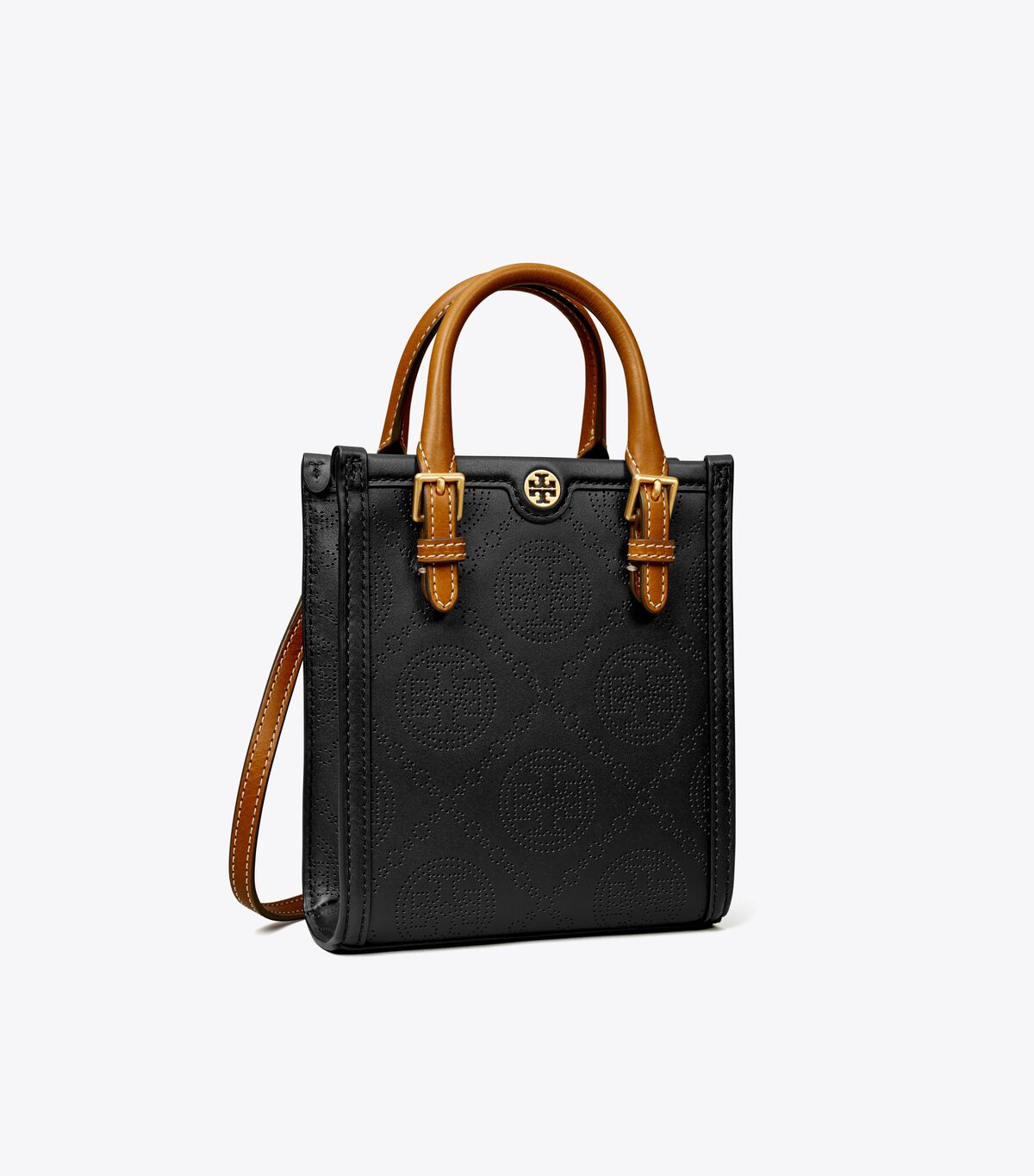tory burch mini t monogram perforated tote