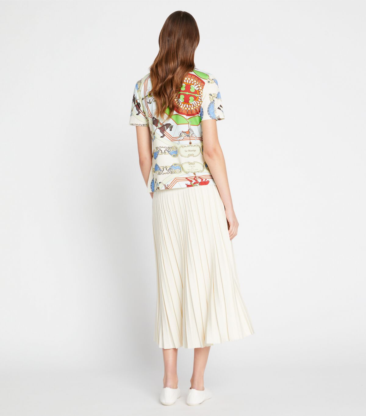 tory burch mercerized cotton printed polo