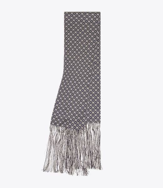T Monogram Fringed Oblong Scarf tory burch t monogram fringed oblong scarf