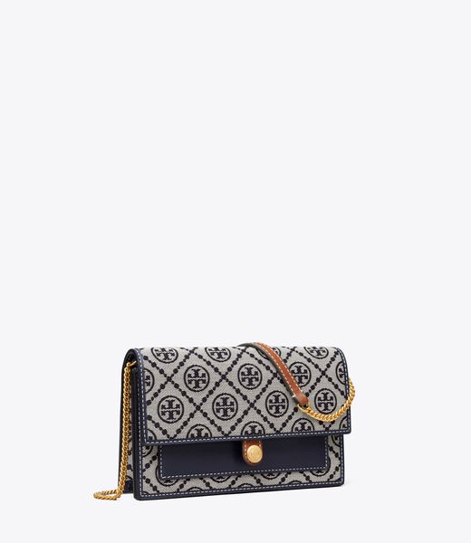 tory burch t monogram chain wallet