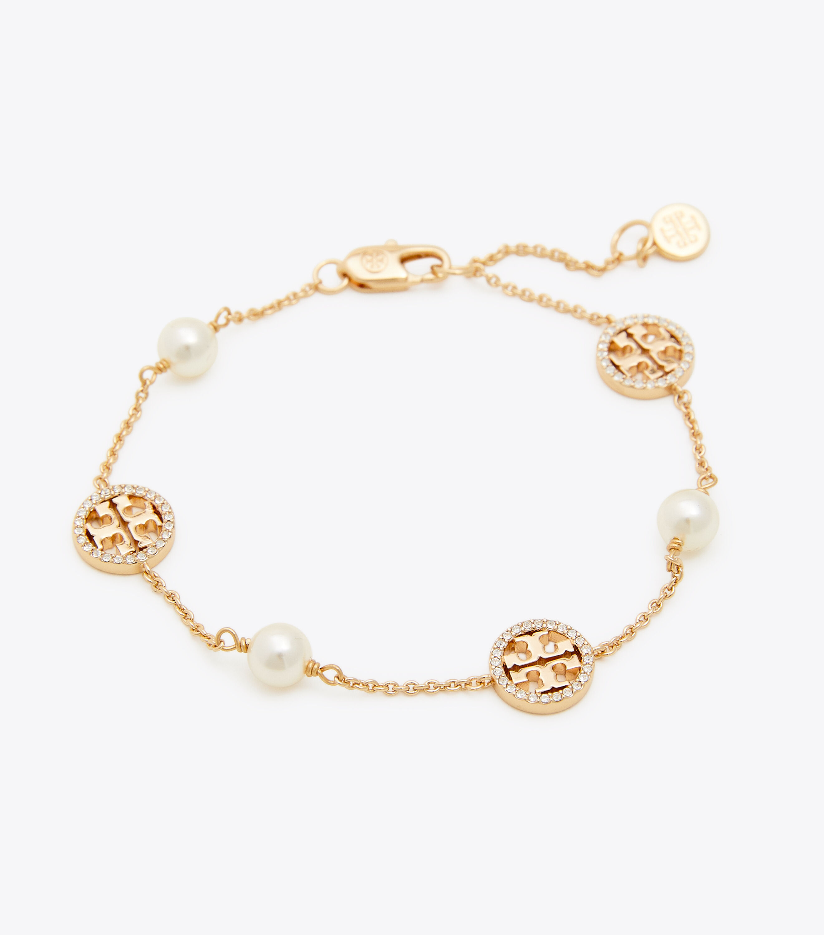 Crystal Pearl Logo Bracelet