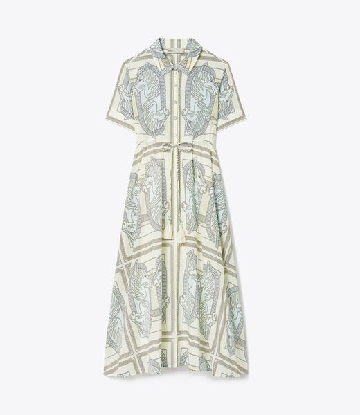 tory burch printed cotton shirtdress