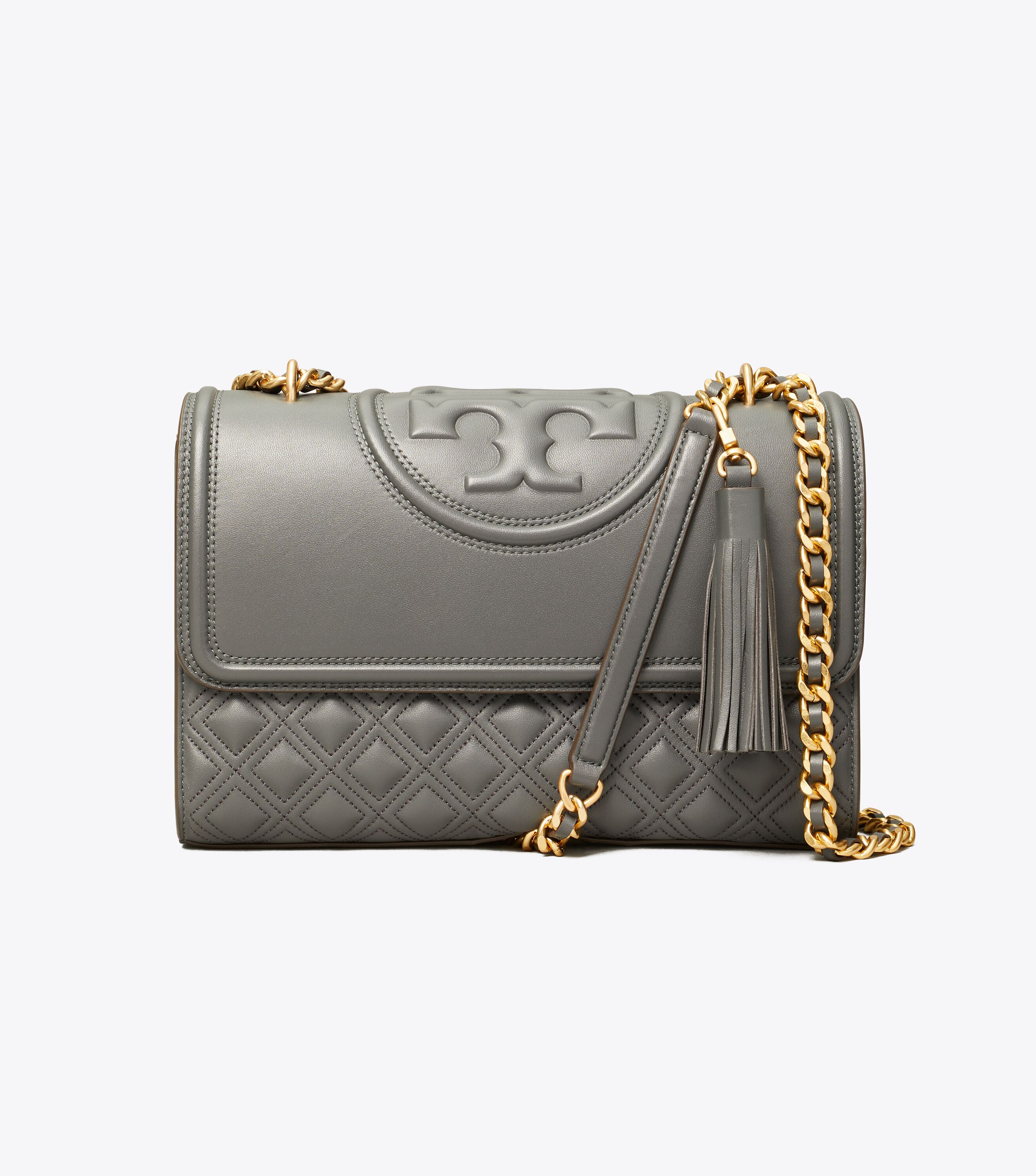 ☆☆Tory Burch☆☆ [Tory Burch] FW24 Women’s Fleming Card W Fleming Metallic Square Quilt Zip Card Case: Women's