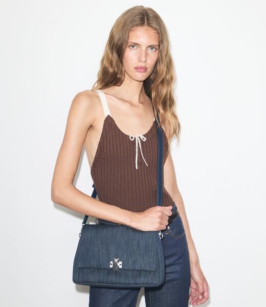 tory burch charlie denim shoulder bag