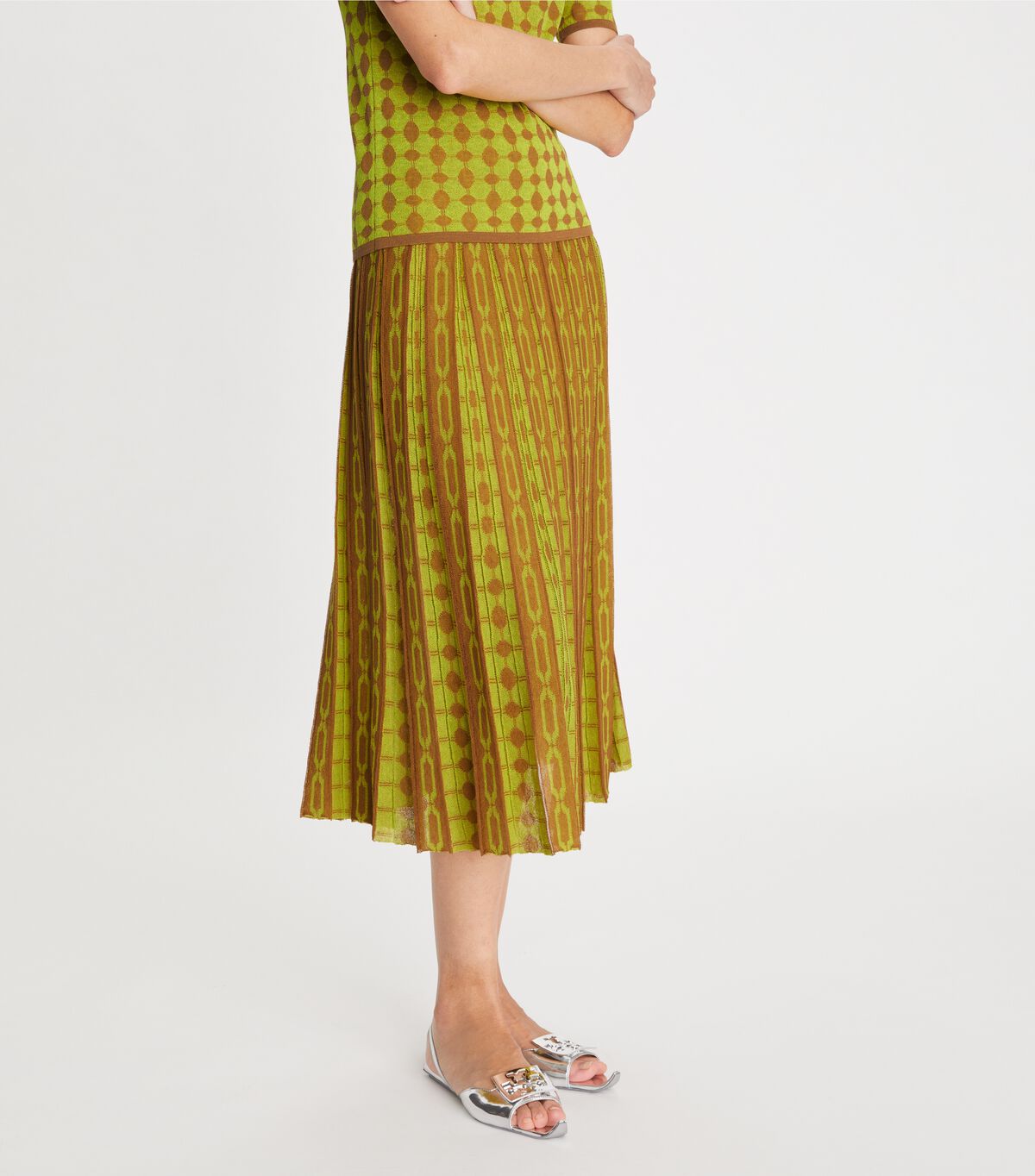 tory burch knit jacquard skirt