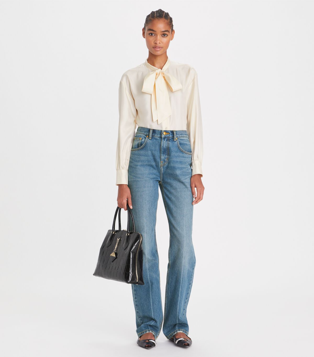 tory burch silk bow blouse