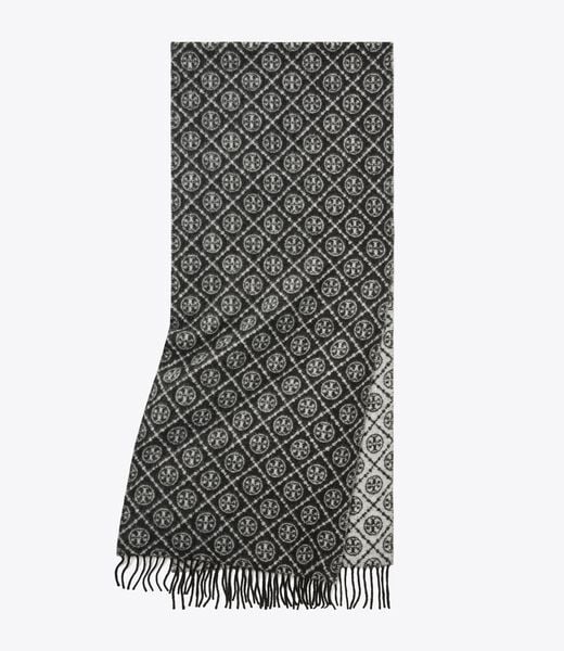 tory burch t monogram oblong scarf