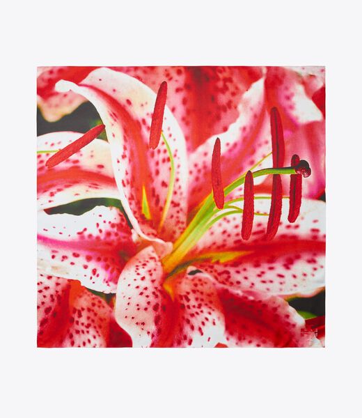 tory burch lily silk square scarf