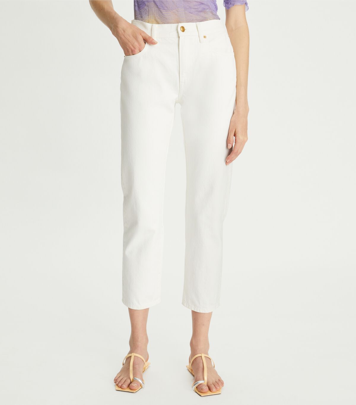 tory burch mid rise cropped jeans