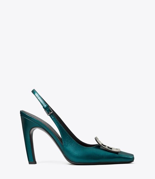 tory burch pav  cut out logo heel
