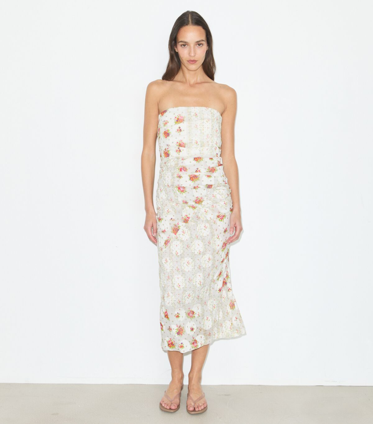 tory burch strapless cotton jacquard dress