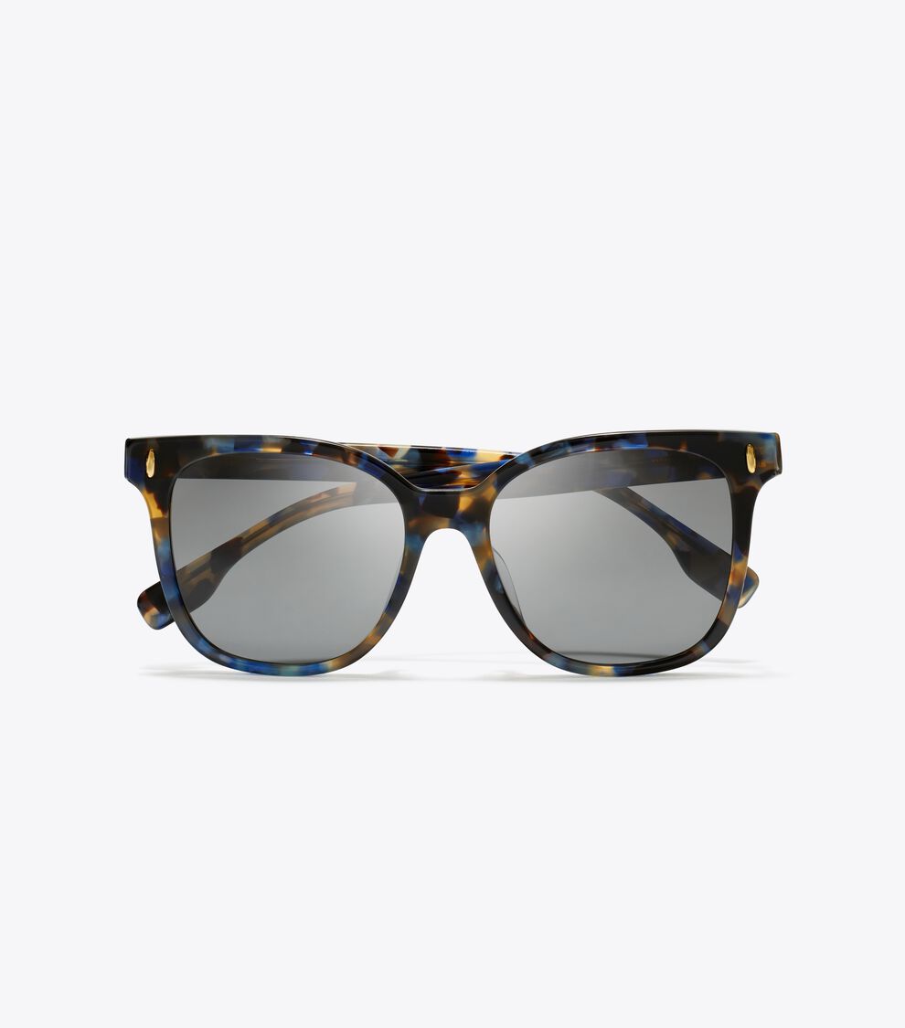 Miller Square Sunglasses, Blue Tortoise/Dark Grey Polar Tory