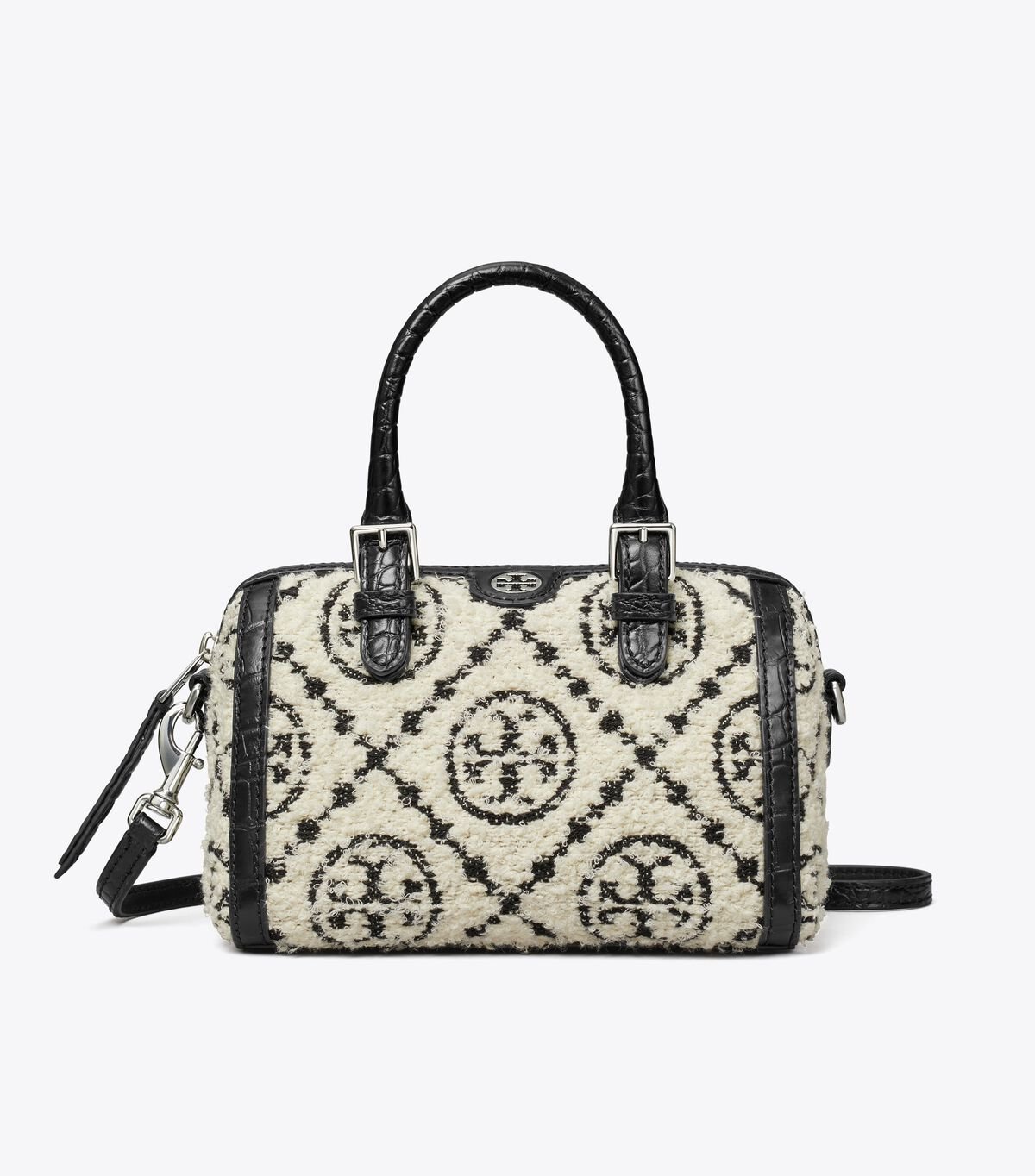 tory burch t monogram boucl mini barrel bag