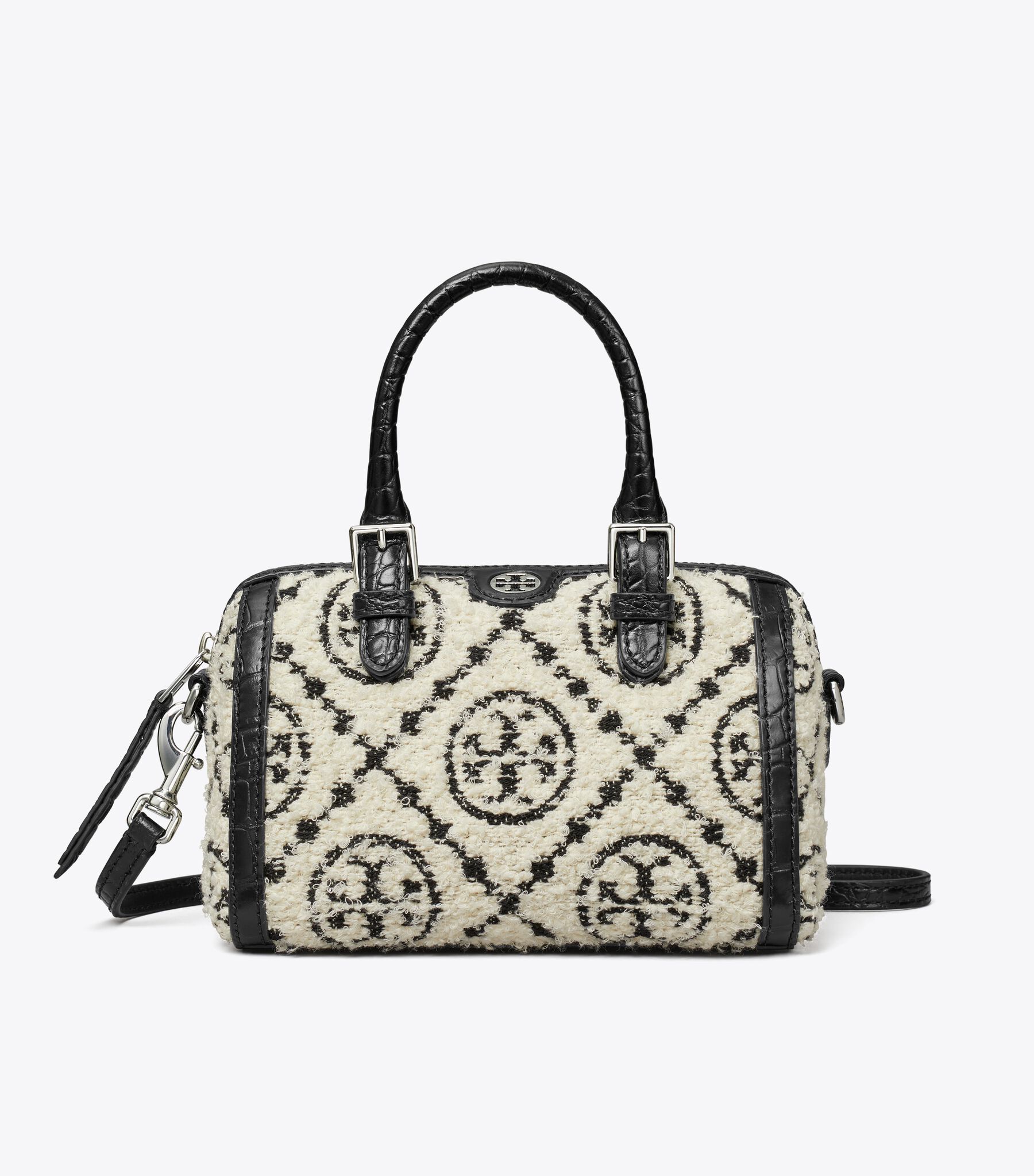 Tory Burch White Crossbody Purse Kira Woven Canvas Small