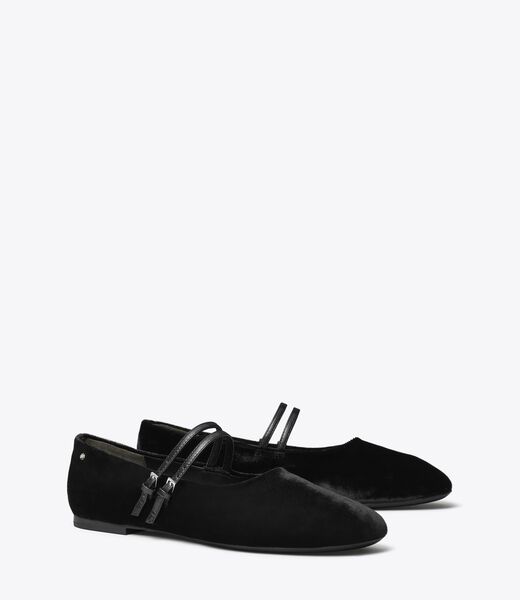 tory burch حذاء باليرينا ماري جين بشريطين