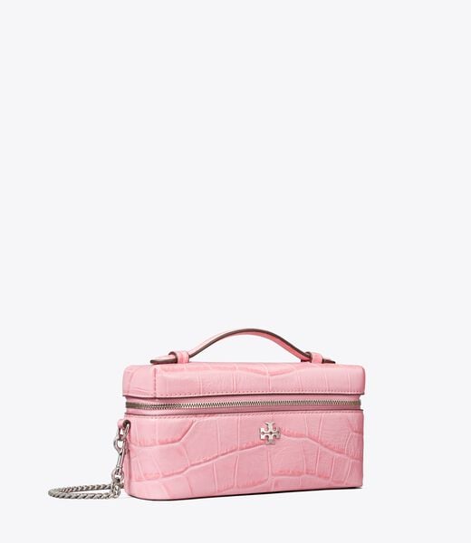 tory burch charlie croc embossed vanity case