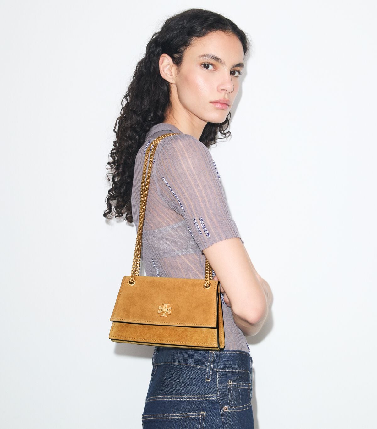 tory burch mini kira turnlock suede shoulder bag